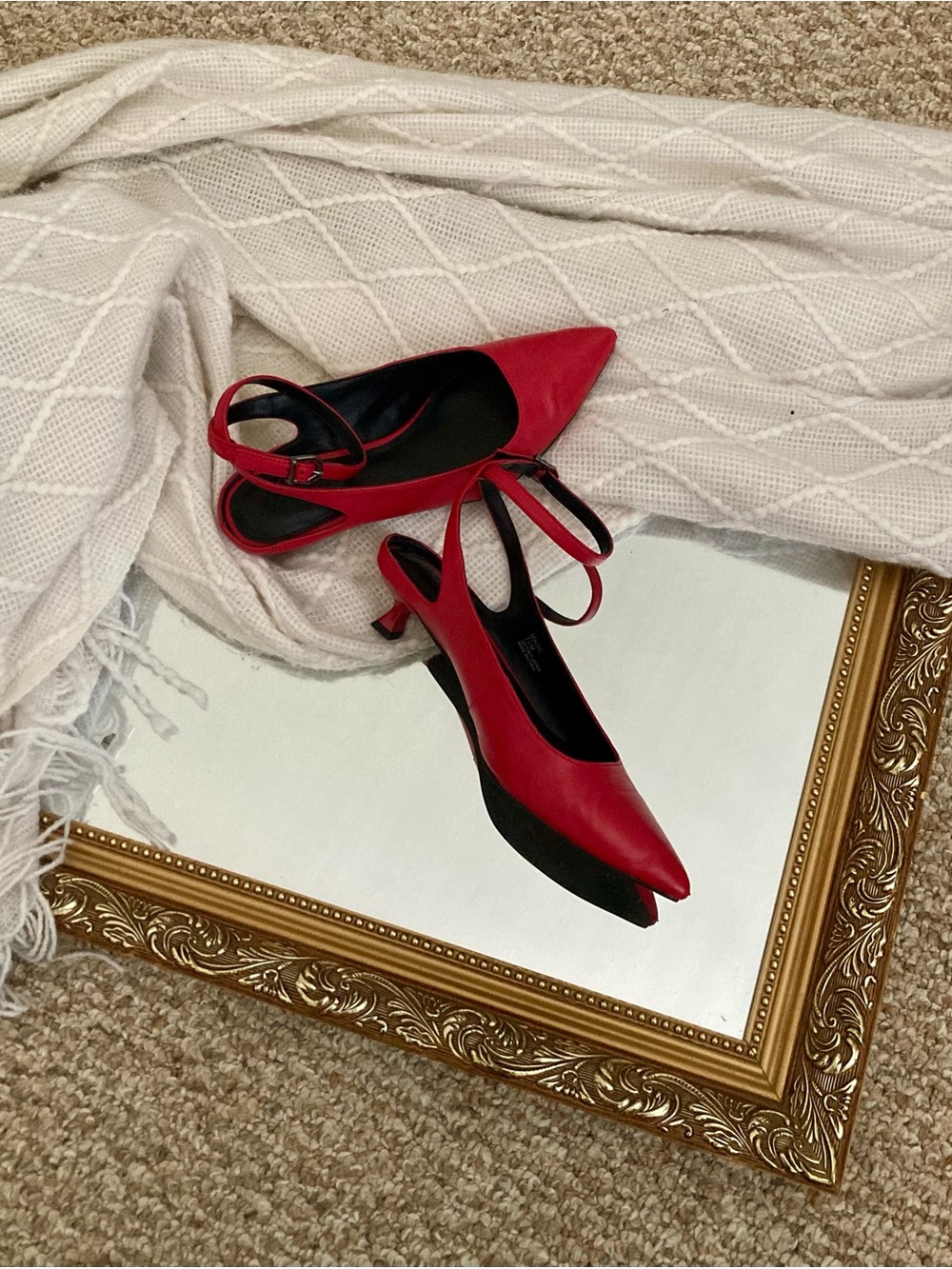 Sanctuary Red Pointed-Toe Slingback Heels
